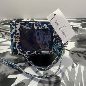 Vera Bradley Lighten Up Zip ID and Lanyard, Lisbon Medallion Cool!